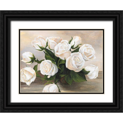 Vaso di rose Black Ornate Wood Framed Art Print with Double Matting by Mei, Silvia