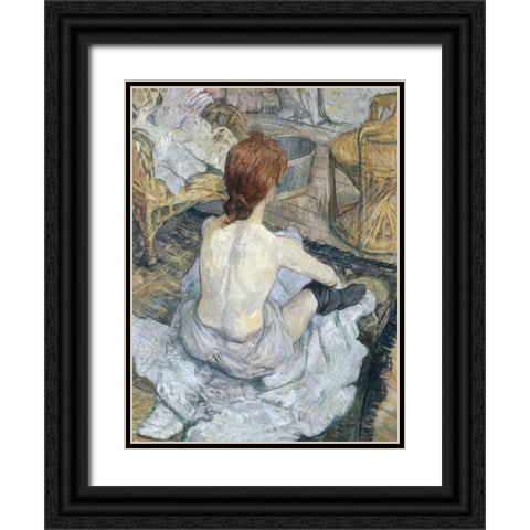 Rousse Black Ornate Wood Framed Art Print with Double Matting by de Toulouse-Lautrec, Henri