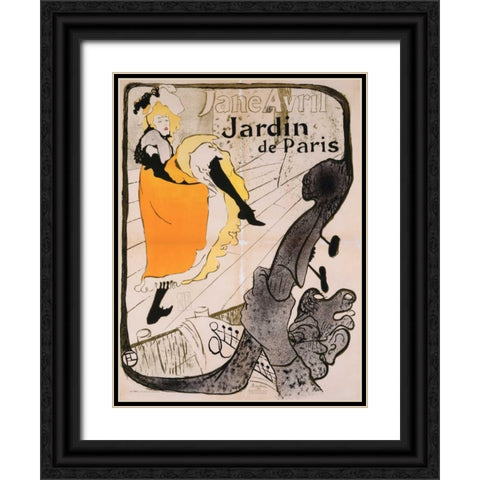 Jane Avril Poster Black Ornate Wood Framed Art Print with Double Matting by de Toulouse-Lautrec, Henri