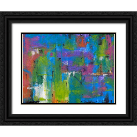 Quartiere colorato Black Ornate Wood Framed Art Print with Double Matting by Marzari, Tebo