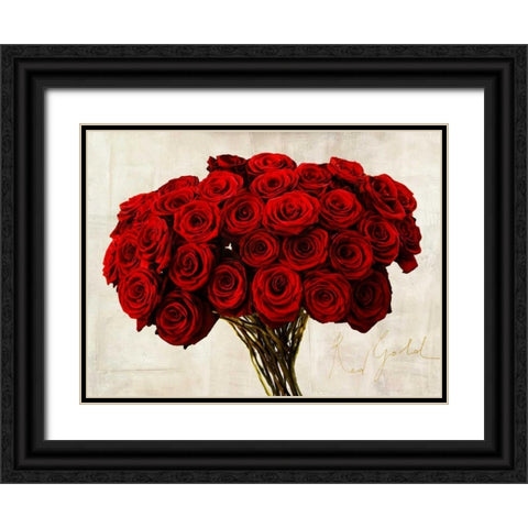 Red Gold Black Ornate Wood Framed Art Print with Double Matting by Rizzardi, Teo