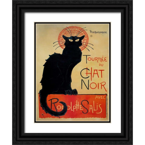 Tournee du Chat Noir Black Ornate Wood Framed Art Print with Double Matting by Steinlen, Theophile