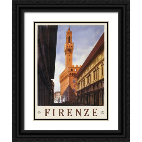 Firenze, 1938 Black Ornate Wood Framed Art Print with Double Matting by Anonymous