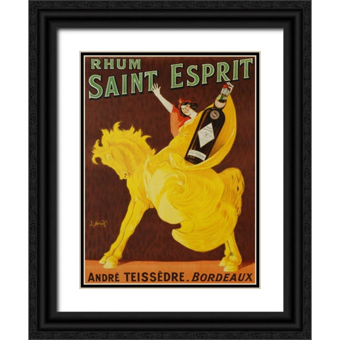 Rhum Saint Esprit 1919 Black Ornate Wood Framed Art Print with Double Matting by Spring, J.