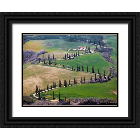 Road near Montepulciano Tuscany Black Ornate Wood Framed Art Print with Double Matting by Ratsenskiy, Vadim