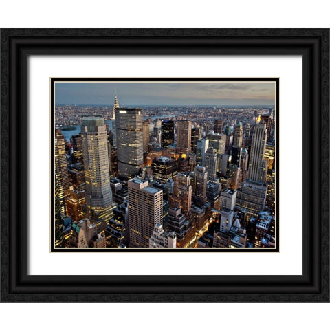 Midtown Manhattan Black Ornate Wood Framed Art Print with Double Matting by Ratsenskiy, Vadim