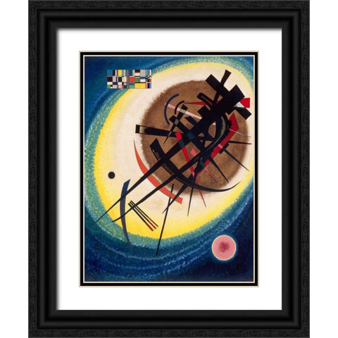 The Bright Oval Black Ornate Wood Framed Art Print with Double Matting by Kandinsky, Wassily
