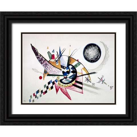 Watercolor Painting of Composition Black Ornate Wood Framed Art Print with Double Matting by Kandinsky, Wassily
