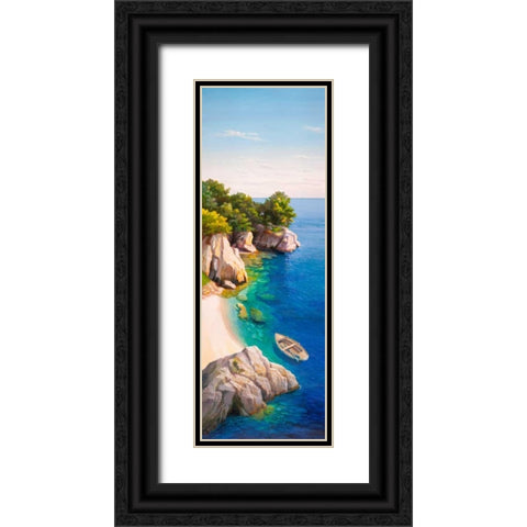 Caletta nel Mediterraneo Black Ornate Wood Framed Art Print with Double Matting by Galasso, Adriano