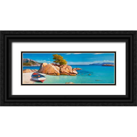Cala smeraldo Black Ornate Wood Framed Art Print with Double Matting by Galasso, Adriano
