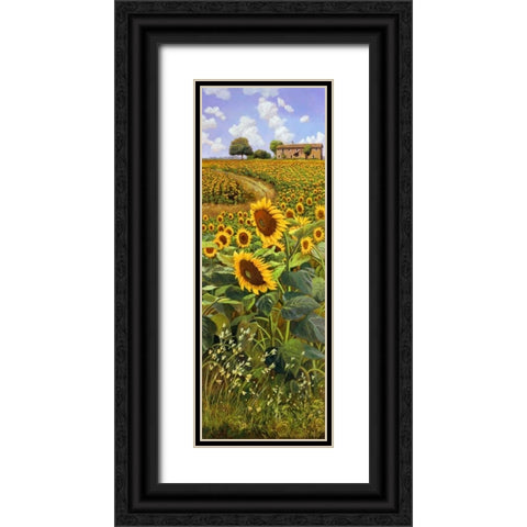 Collina toscana Black Ornate Wood Framed Art Print with Double Matting by Del Missier, Andrea