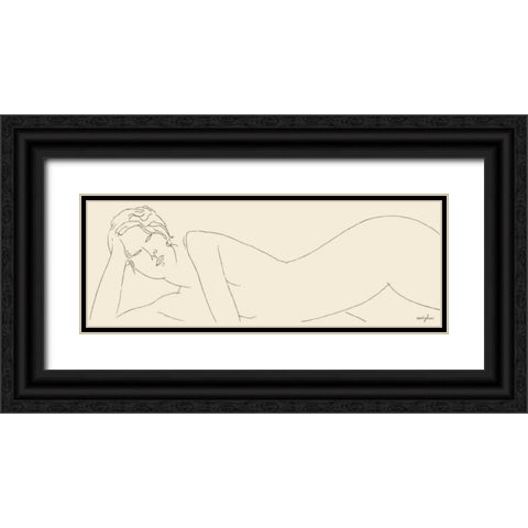 Nu allonge Black Ornate Wood Framed Art Print with Double Matting by Modigliani, Amedeo