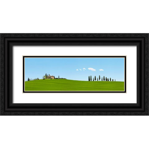 Strada del Brunello-Tuscany (detail) Black Ornate Wood Framed Art Print with Double Matting by Pangea Images