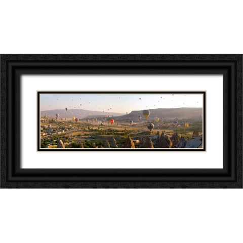 Air Balloons in Goreme, Cappadocia, Turkey Black Ornate Wood Framed Art Print with Double Matting by Pangea Images