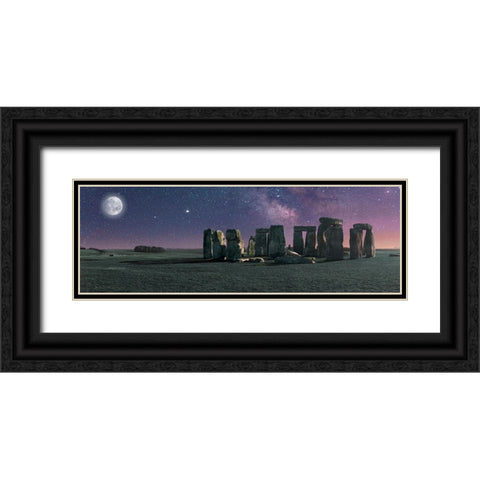 Stonehenge Moon Black Ornate Wood Framed Art Print with Double Matting by Pangea Images