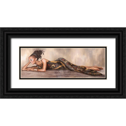Beaute d Afrique Black Ornate Wood Framed Art Print with Double Matting by Duval, Sonya