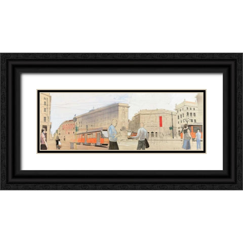 Urban Landscape Black Ornate Wood Framed Art Print with Double Matting by Scheller, Erik