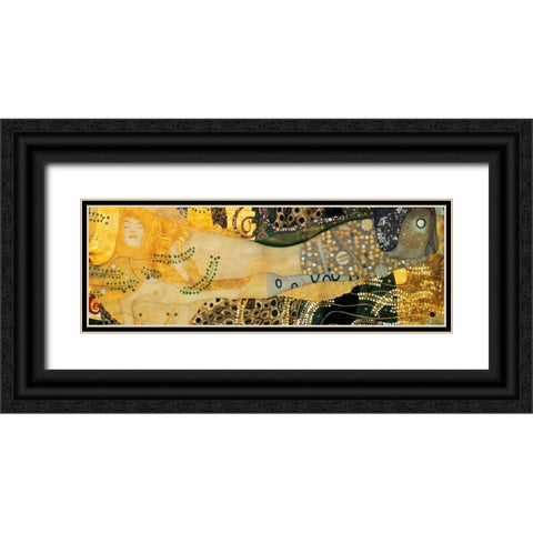 Water Serpents I Black Ornate Wood Framed Art Print with Double Matting by Klimt, Gustav