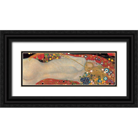 Sea Serpents I Black Ornate Wood Framed Art Print with Double Matting by Klimt, Gustav