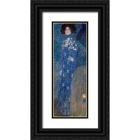 Emilie Louise FlÃ¶ge Black Ornate Wood Framed Art Print with Double Matting by Klimt, Gustav
