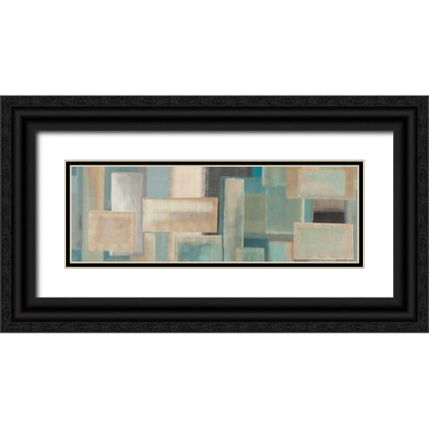 Aquamarine Black Ornate Wood Framed Art Print with Double Matting by Corrado, Italo