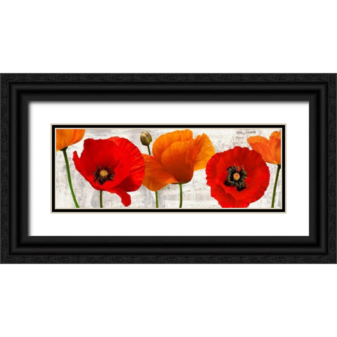 Summer Poppies Black Ornate Wood Framed Art Print with Double Matting by Thomlinson, Jenny