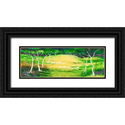 Foresta verde Black Ornate Wood Framed Art Print with Double Matting by Lucas