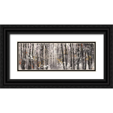 Bosco al mattino Black Ornate Wood Framed Art Print with Double Matting by Lucas