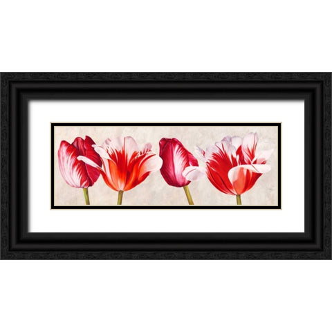 Gioiosi tulipani Black Ornate Wood Framed Art Print with Double Matting by Villa, Luca