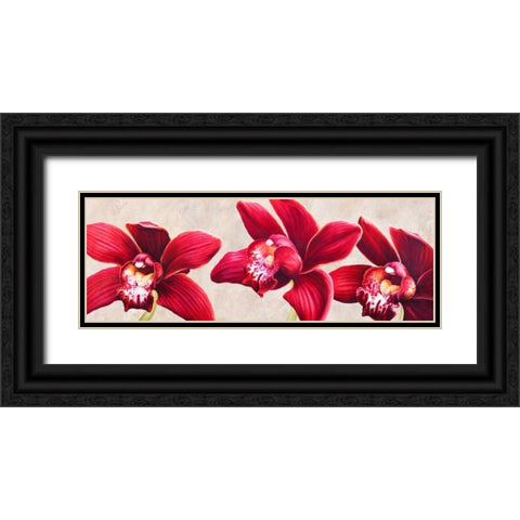Eleganti orchidee Black Ornate Wood Framed Art Print with Double Matting by Villa, Luca