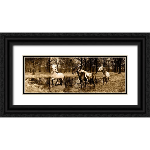 Spirits of the Woods Black Ornate Wood Framed Art Print with Double Matting by Moreau, Marc