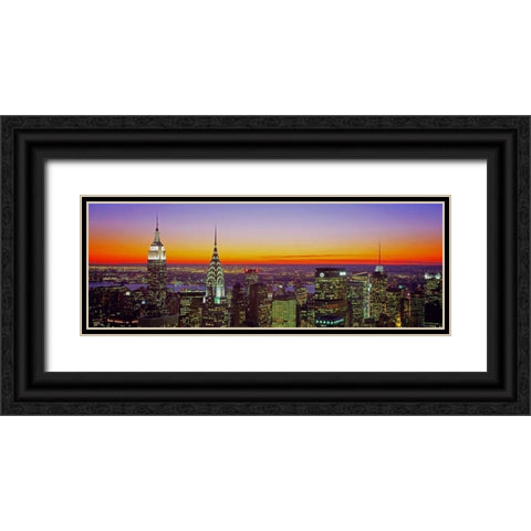 Midtown Manhattan at Sunset NYC Black Ornate Wood Framed Art Print with Double Matting by Berenholtz, Richard