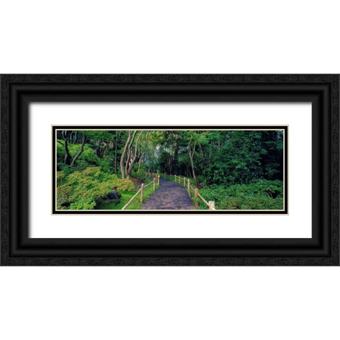 Tea Garden Walkway San Francisco Botanical Gardens Black Ornate Wood Framed Art Print with Double Matting by Berenholtz, Richard