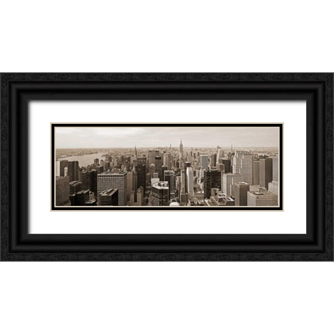 Manhattan Looking South Black Ornate Wood Framed Art Print with Double Matting by Berenholtz, Richard