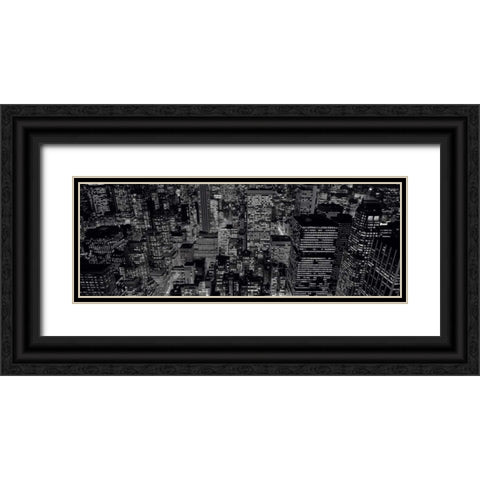 Midtown Manhattan at Night Black Ornate Wood Framed Art Print with Double Matting by Berenholtz, Richard