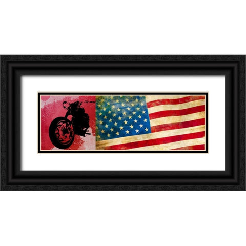 On the Road USA Black Ornate Wood Framed Art Print with Double Matting by Hill, Steven