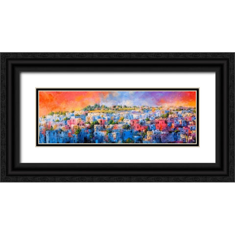 Jodhpur la citta blu Black Ornate Wood Framed Art Print with Double Matting by Marzari, Tebo