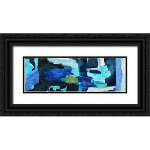 Oceanic Wave in motion Black Ornate Wood Framed Art Print with Double Matting by Taylor, Heather