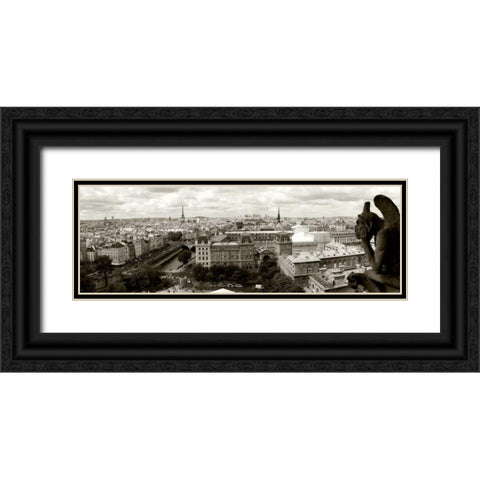 Paris Panorama Black Ornate Wood Framed Art Print with Double Matting by Ratsenskiy, Vadim