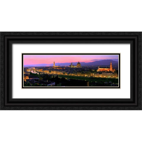 Florence at night Black Ornate Wood Framed Art Print with Double Matting by Ratsenskiy, Vadim