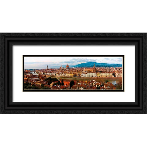 Panoramic view of Florence Black Ornate Wood Framed Art Print with Double Matting by Ratsenskiy, Vadim