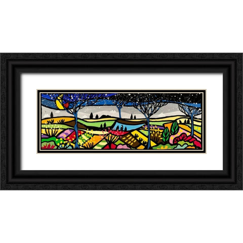 Dolci colline mie Black Ornate Wood Framed Art Print with Double Matting by Wallas