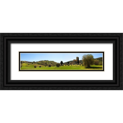 Abbazia di S. Antimo-Val d Orcia-Tuscany Black Ornate Wood Framed Art Print with Double Matting by Pangea Images