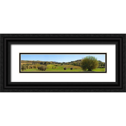 Val dOrcia-Siena-Tuscany Black Ornate Wood Framed Art Print with Double Matting by Pangea Images