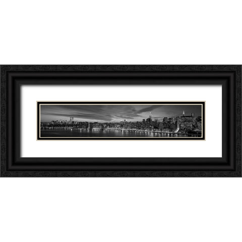 Manhattan Dusk Black Ornate Wood Framed Art Print with Double Matting by Berenholtz, Richard