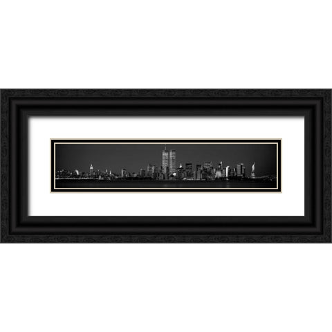 Manhattan Skyline 2001 Black Ornate Wood Framed Art Print with Double Matting by Berenholtz, Richard