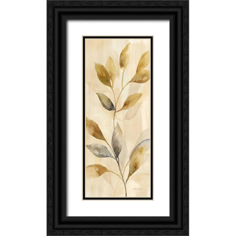 Majestic Leaves Panel I Black Ornate Wood Framed Art Print with Double Matting by Coulter, Cynthia