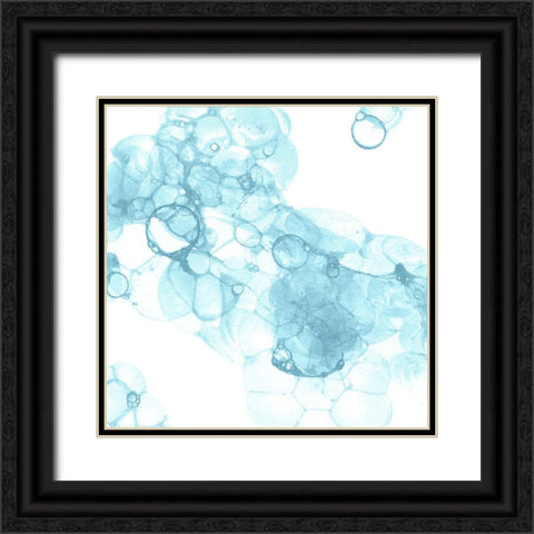 Bubble Square aqua IV Black Ornate Wood Framed Art Print with Double Matting by Wilson, Kelsey