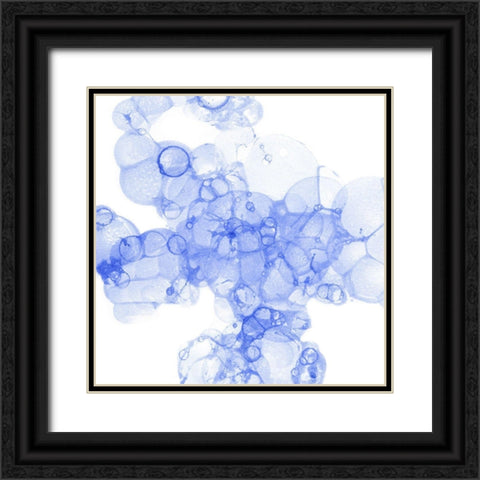 Bubble Square blue III Black Ornate Wood Framed Art Print with Double Matting by Wilson, Kelsey