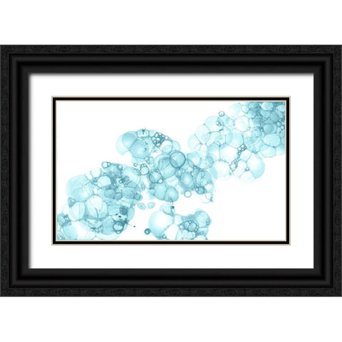 Bubblescape aqua I Black Ornate Wood Framed Art Print with Double Matting by Wilson, Kelsey